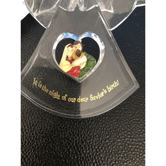 Christhomas Corp Angel Holy Family Acrylic Christmas Ornament NWT (scratch) VTG - Picture 2 of 7